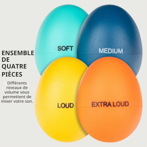 Meinl Percussion Egg Shaker Set - 4 Volumes Différents - Inclus Soft, Medium, Loud, Extra Loud - Plastique, Multicolore (ES-SET-2) – vue 2