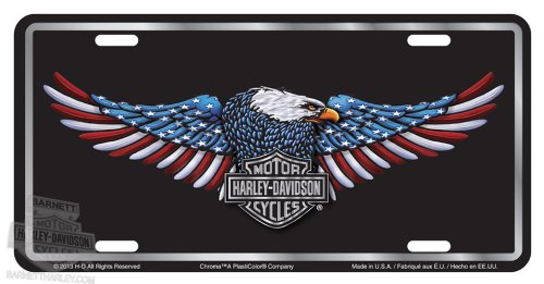 Harley-Davidson Patriotic Eagle Stamped Metal Tag Front Plate