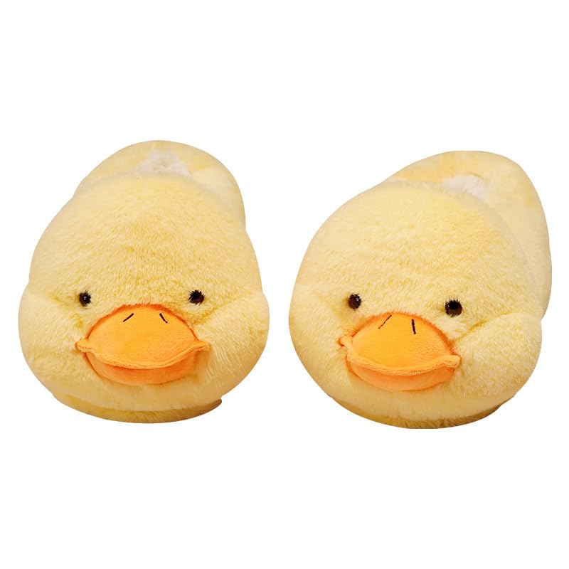 weilonghyw Animal Cute Slippers Duck Cotton Slippers Winter Plush Couple Indoor House Warm Shoes for Women and Men