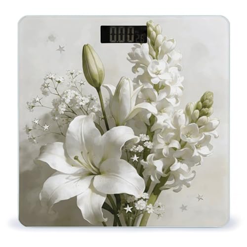 Báscula digital de baño Flower Set blanca, hasta 180 kg miniatura 1