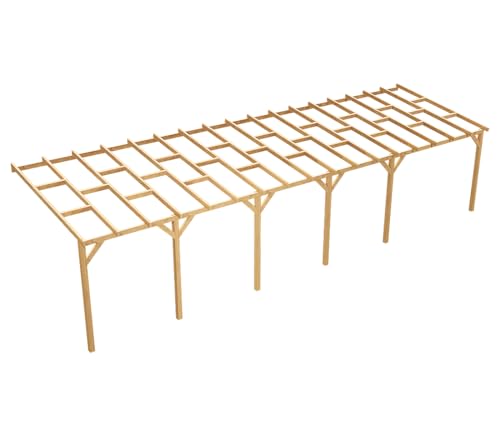 Wood&Play - Carport Überdachung oder Terrassenüberdachung, Einzelcarport aus Holz, Abstellplatz Holz Pavillon, wandseitig - aus langlebigem Kiefernholz - 300x1041 cm