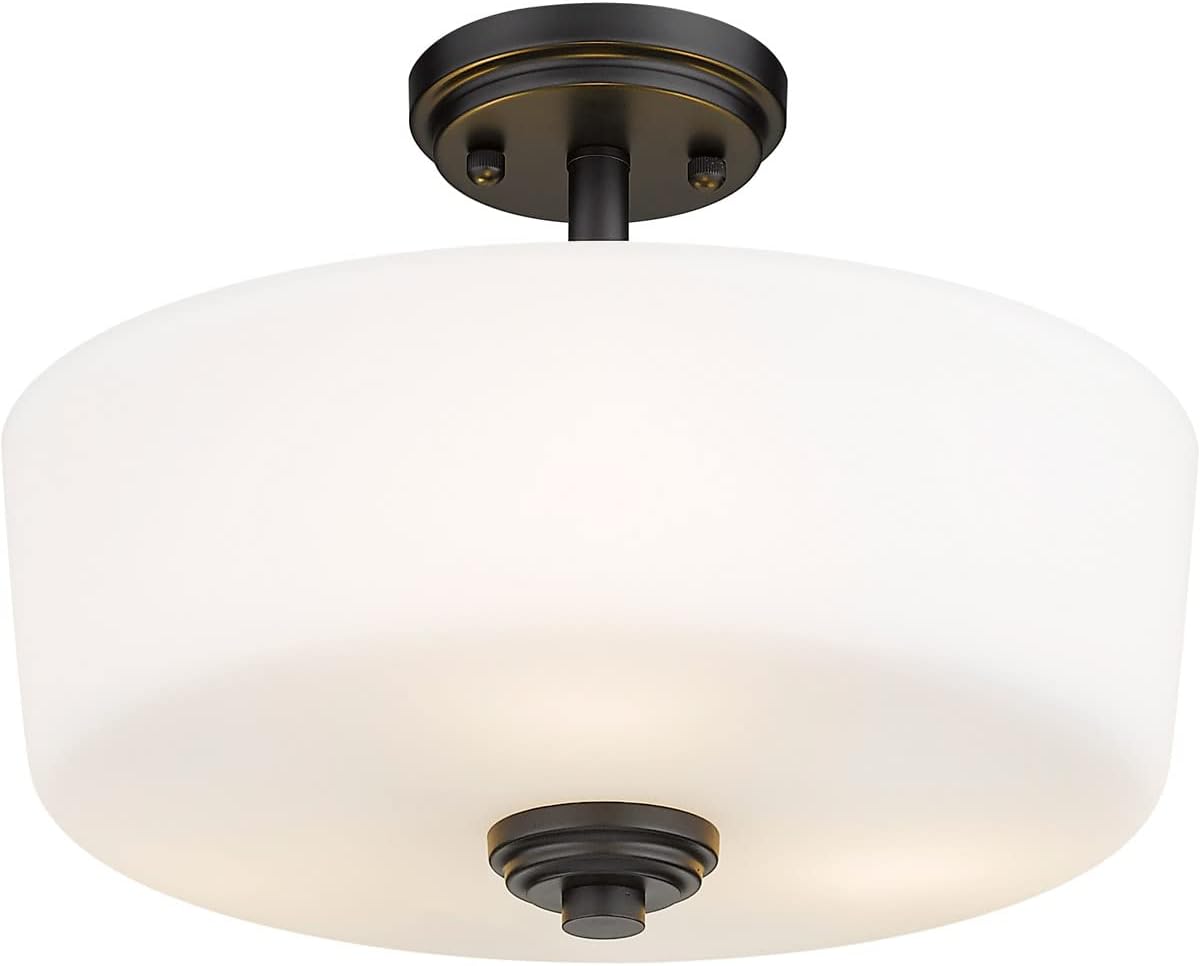 Z-Lite 3 Light Semi Flush Mount 220SF3-MB, Black
