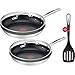 Produktbild Tefal G48527 Induktion Pfannenset Pfanne 5 teilig 24 + 28 cm + Jamie Oliver Glasdeckel 24 + 28cm + Ingenio Pfannenwender, Titanium Force Antihaftversiegelung, Edelstahlgriffe, Induktionsherd geeignet