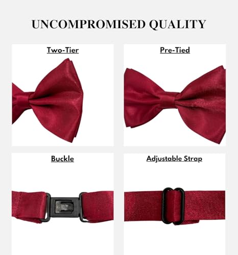 Image of MDSTYLE Bow Ties for Men Pre-Tied Adjustable - Classic Men's Bow Tie - Tuxedo Wedding Formal Bowtie Solid Color Bowties