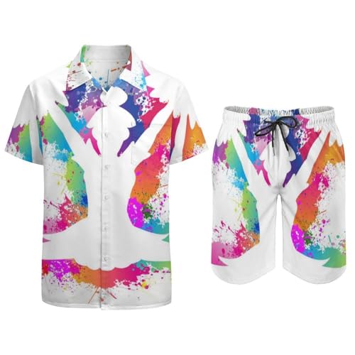 Chemise Hawaïenne Hommes Ensemble pour Éviter la Chaleur, Short et Pantalon de Plage Confort S - 3