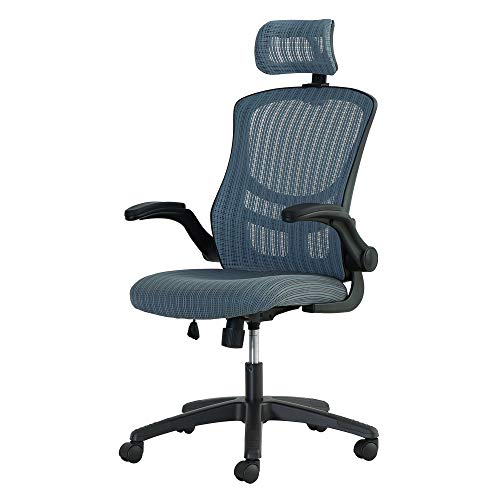 LOOKIT オフィスチェア メッシュ 跳ね上げ式 アームレスト デスクチェア グレー NF-MST-7