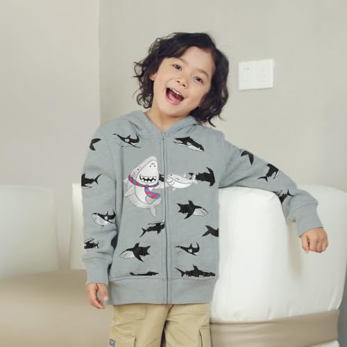 Moletom infantil com capuz e manga comprida para meninos 1-7 anos, 4# Tubarão, 2 Anos