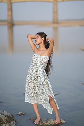 Perfect Mother’s Day Sarong Gift – Handmade Boho Cotton Wrap India Block Print Sarong – Lightweight Boho Summer Cover Up3