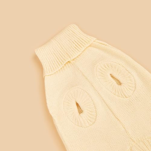 Image of Dog Sweater Soft Warm Turtleneck Knitted Clothes for Small Medium Large Pet | Comfy Wool Knit, Turtleneck & Classic Design, Easy on /off, Warm Winter Girls Boys Dogs Christmas Sweaters, Apricot, XXS