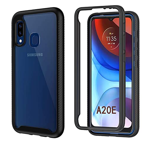ZZHAO Coque Samsung Galaxy A20e, Coque Samsung Galaxy A20e Antichoc Housse 360° Protection Case Robuste Double Face Bumper Transparent Etui Intégrale Coque pour Samsung Galaxy A20e -Noir Cover