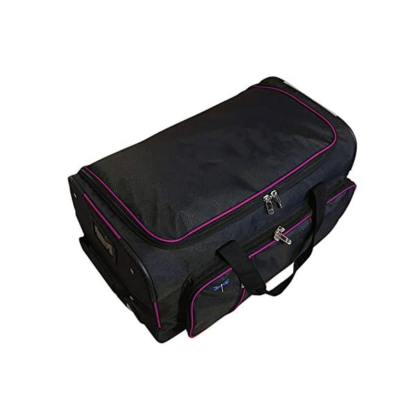 Travolution 23 Inch Garment Rack Duffel with Wheels, Black/Pink