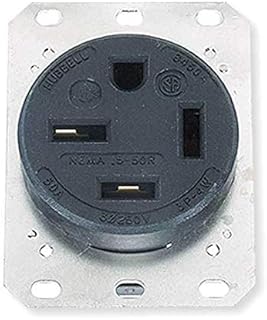 Single Receptacle 250VAC 15-50R BK HUBBELL WIRING DEVICE-KELLEMS HBL8450A 50A 4W