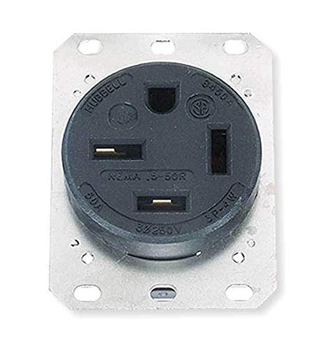 50A 4W Single Receptacle 250VAC 15-50R BK HUBBELL WIRING DEVICE