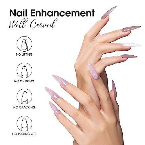 Gellen Builder Nail Gel - 4 Colors Nail Extension Gel Set Nude Gray Brown Purple Hard Gel Builder Nail Strengthener Nail Art Manicure Set