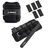 Inhomest Adjustable Ankle Weights with Removable Weight 1-10 LBS Pair for Women Men, Leg/Arm/Wrist Weight for Jogging, Walking, Running, Physical Therapy|Each Pack 1-5 lbs, Total 10LBS, Black