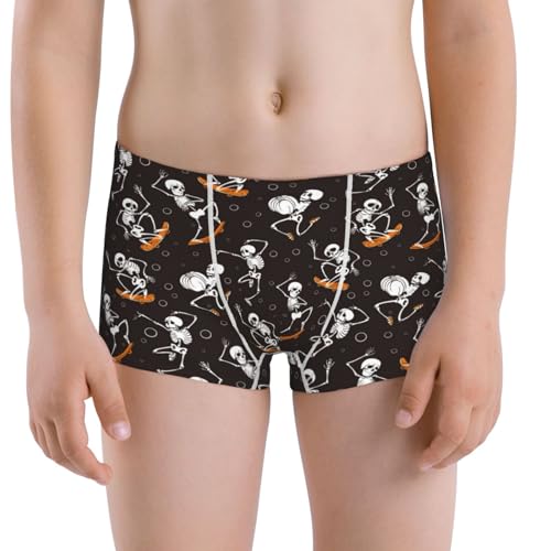 Boys' Cotton Boxer Brief Soft Underwear-Jumping Skull