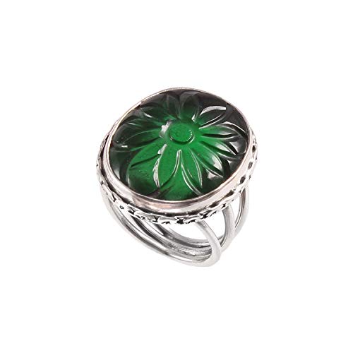 Anneau de pierres précieuses naturelles en argent 925 de prestige
