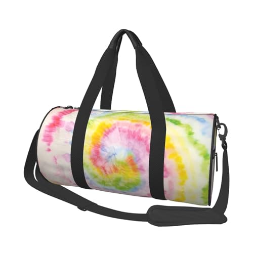 Large Weekender Overnight Bag Fashion Sports Gym Bag Rainbow Tie Dye Travel Duffel Bag With Adjustable Shoulder Strap