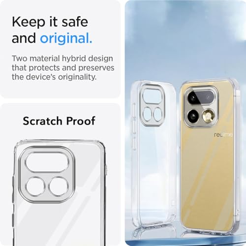 Image of Jkobi Silicone Back Cover Case for Realme 16 Pro Plus 5G (Clear Shockproof Case with Camera Protection | Soft and Flexible | Transparent)
