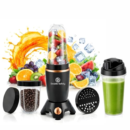 Image of 500W Nutri Blender | 3 Bullet Poly Jars For Smoothie, Juicing, Mixing Blending Juicer Mixer Grinder| Stainless Steel Blade | Fresh Smoothies, Shakes| 2 Year Warranty (Black)