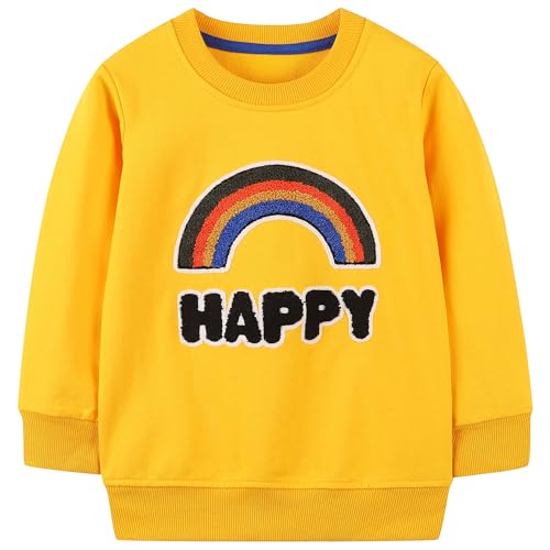 Image of AIWUHE Toddler Cotton Sweatshirt Boys Girls Pullover Long Sleeve Tops 2-6Y | Tops Blouse, Cotton T-Shirt, Fall Winter Clothes