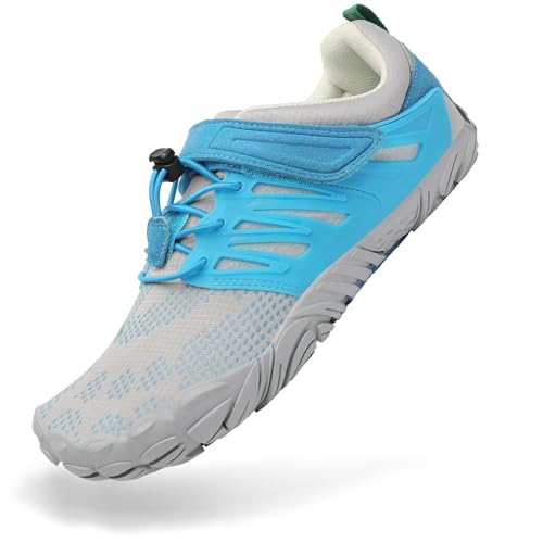 SAGUARO Womens Mens Barefoot Shoes Minimalist Trail Runner Wide Toe Box Zero Drop Outdoor Cross Training Shoe Bright Blue