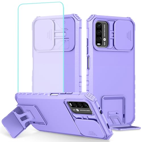 Coque pour Redmi 9T avec protection écran verre et cache caméra antichoc