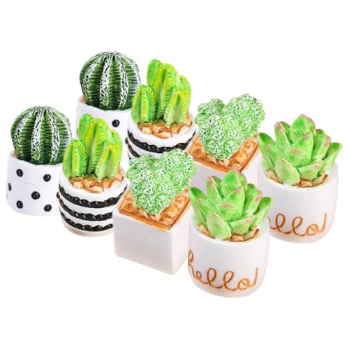 SUPVOX 8 pièces Miniature Plantes Artificielles Pot Simulation Cactus Succulentes Bonsaï Décoration Intérieure DIY Micro Paysage