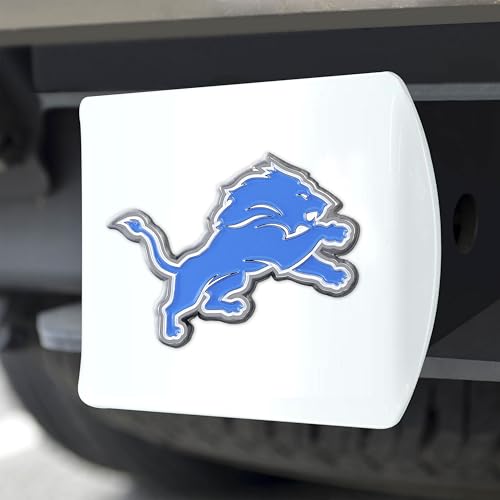 FANMATS 43406 NFL - Detroit Lions Color Hitch Cover - White with Metal Chrome 3D Logo Emblem – Easy Installation on Truck, SUV, Car - Ideal Gift for Die Hard NFL Fan by FANMATS - Used condition - Image 5