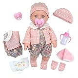 JINITAIMEI Muñeca Bebé Reborn Realista 30cm - Cuerpo Suave de Vinilo, Incluye Ropa y Chupetes - Muñeca Realista para...