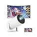 Proyector Portatil, Mini Proyector 2026 Upgraded con WiFi 6 BT 5.4, Auto Keystone + Full HD + 200ANSI 8000L + 180° Rotation, Projector Portable 4k con HDMI/USB/Smartphone/Laptop/PS5, Blanco-Negro
