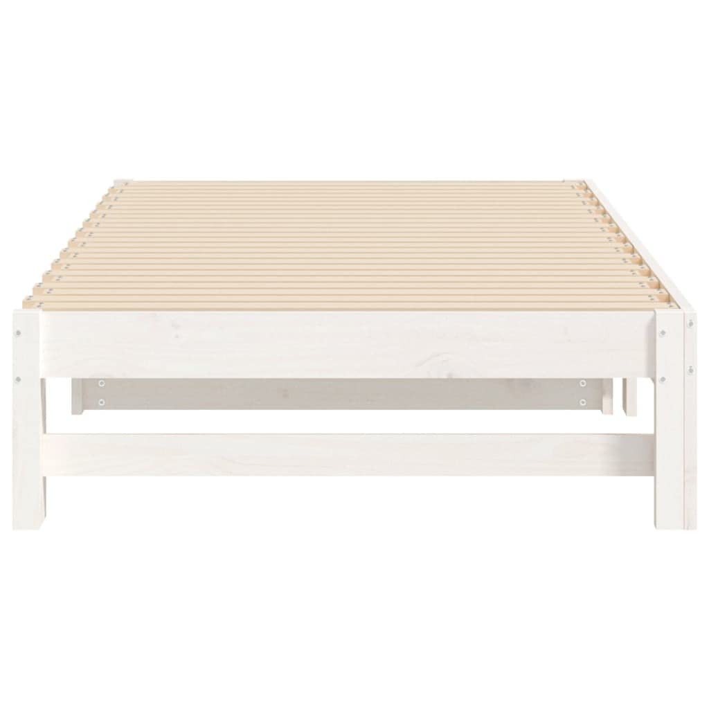 vidaXL Dormeuse Estraibile Bianca 2X(75x190) cm Legno Massello di Pino