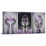Kalormore Fashion African American Woman Painting Giclee Canvas Prints Elegant Black Girl with Purpl