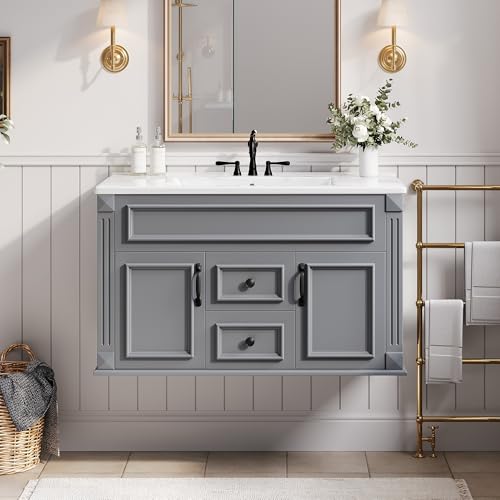 Think 30 36 Inch Grey Floating Vanity