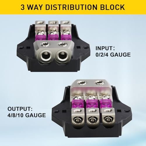 4 Way ANL Fused Distribution Block 2 X 0/2/4 Gauge in / 4 X 4/8/10Gauge Out by BRIGHTFUN - Used condition - Image 2