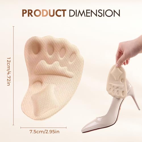 2025 Almohadillas Metatarsianas para Mujer 3 Pares Beige miniatura 2