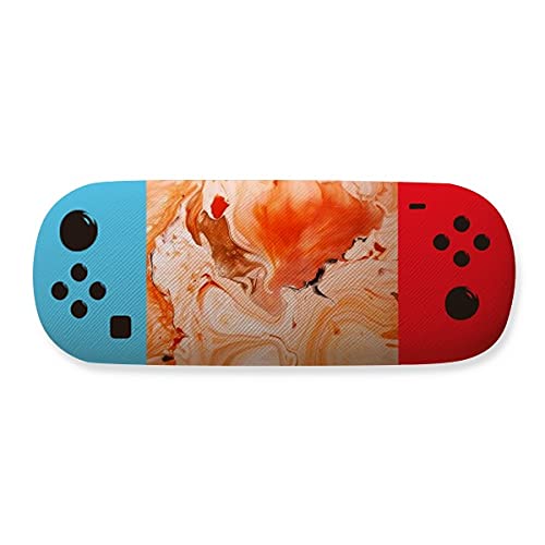 Étui de rangement à lunettes marbre orange antichoc avec doublure douce en suédine