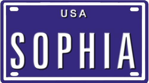 SOPHIA USA BIKE LICENSE PLATE. OVER 400 NAMES AVAILABLE. TYPE IN "NAME" USA PLATE IN SEARCH. YOUR NAME WILL SHOW UP.