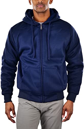 Image of ToBeInStyle Men's Polar Fleece Long Sleeve Zip Up Kangaroo Pocket Cold Weather Hoodie Jacket