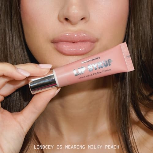 Kara Beauty Lip Syrup Moisturizing Peptide Therapy, Hydrating Gloss with Peptides & Shea Butter for Soft, Plump Lips, Nourishing Lip Care, Plumper Gloss, Moisturizer & Tinted Balm Shine (Soft Brown)