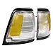 HECASA Pair Corner Lights Compatible with 1992-1995 Toyota Pick-Up Truck Replacement for 8161035080 8162035080 Corner Lamps Assembly Clear Lens Drive & Passenger Side Black Trim & Yellow Reflector