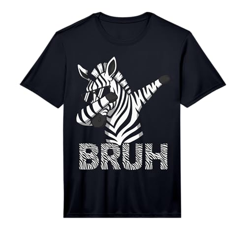 Funny Dabbing Zebra Shirt Boys Mens Animal Print Zebra Bruh Performance T-Shirt