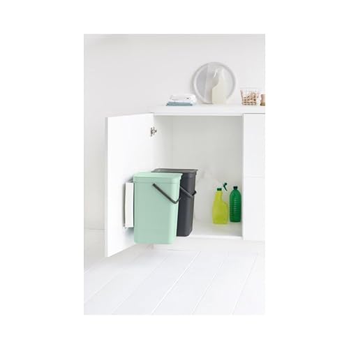Miniatura 48 de Brabantia Sort & Go - Bote de basura para alimentos (1.6 galones/verde abeto) Pequeño organizador de abono de cocina con asa y tapa extraíble, fácil
