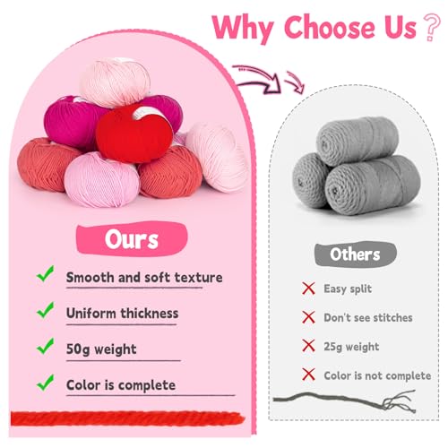 Image of Katech 20 Skeins Cotton Yarn for Crocheting-55% Cotton 45% Acrylic-#3 DK (Light)-Super Soft Milk Cotton Yarn-Great Crochet and Knitting Starter Kit for Colorful Craft(Color C)