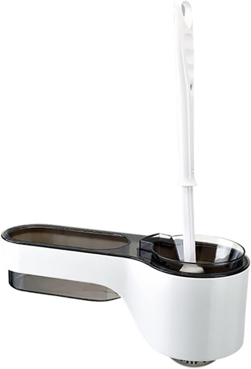 Toilet Brush Storage Holder Combo, TPR Bristles, Wall Mounted Bathroom Care Tool Organizer Stand, Toilet Cleaning Brush Toilet Brush Holder
