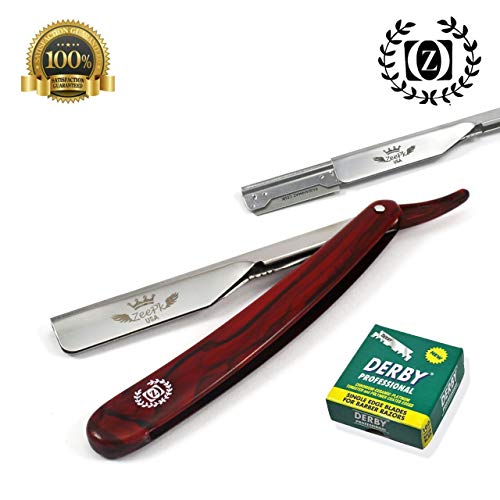 Straight Barber Edge Steel Razors Shaving With Free Blades USA SMART CUT THROAT STRAIGHT RAZOR BARBER SALON + 100 BLADES