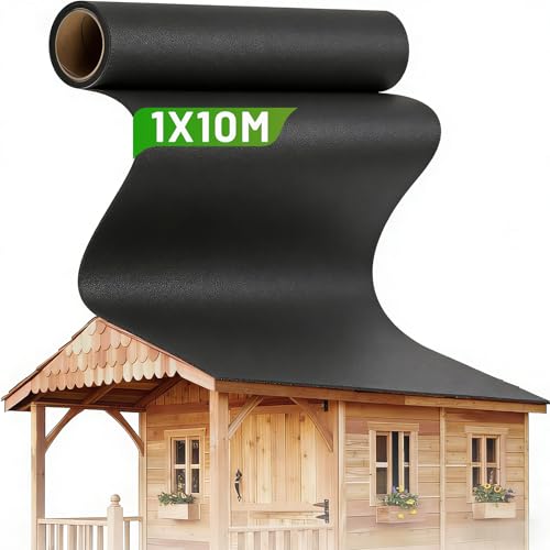 Warmfay EPDM Dachfolie Selbstklebend 1 X 10M EPDM Folie 1 5 mm Stärke UV Beständig & Wasserdicht Flexibel & Haftstark Dachpappe Selbstklebend für Gartenhaus & Carport