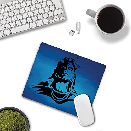 woopme® Mousepad Om Shiva Adiyogi Design Printed Rectangular Rubber Base Programming Mouse Pad for Laptops and Computers Office Gaming Boys Girls... - Image 2