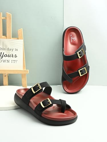 Image of EL PASO Women Red Faux Leather Casual Slip On Flats EPW5755 P