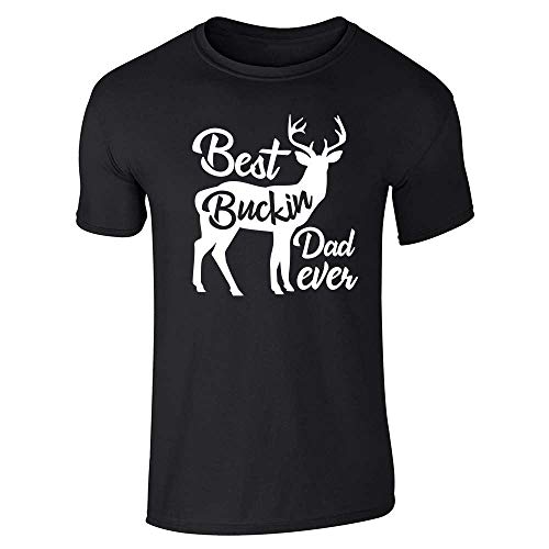 Pop Threads Best Buckin' Dad Ever Gift for Dad Black L Graphic Tee